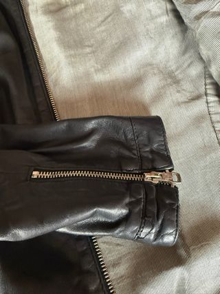 Cazadora Piel Negra Massimo Dutti