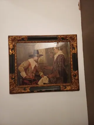 Cuadro figuras marco antiguo