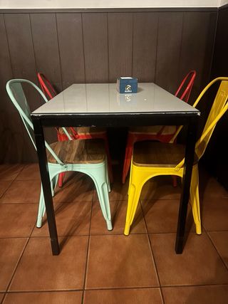 Mesa Hostelería Cristal y Metal