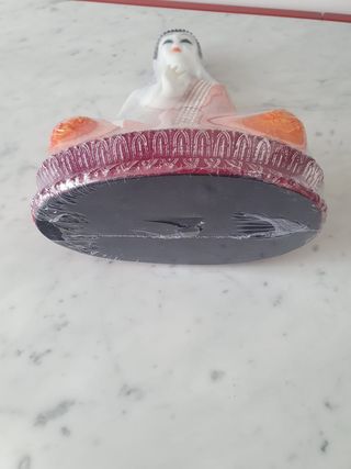 Statua Buddha Indiana Resina Arancione