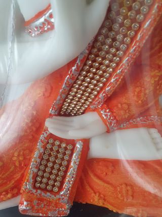 Statua Buddha Indiana Resina Arancione