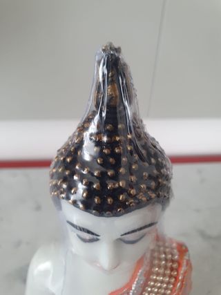 Statua Buddha Indiana Resina Arancione