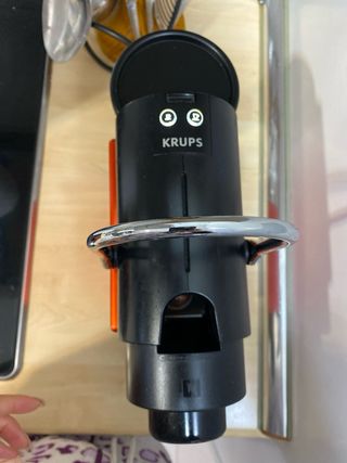 Cafetera Nespresso Krups naranja metalizada negray