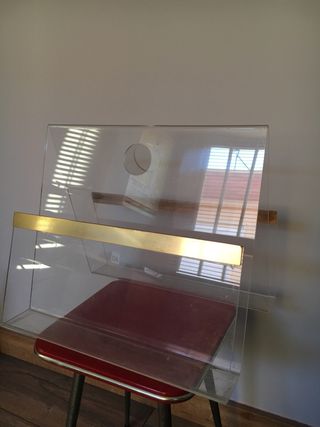 Portariviste vintage in metacrilato e metallo dorato