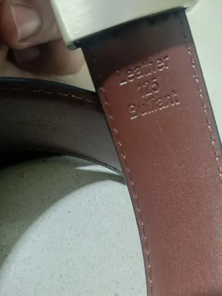 Cinturón reversible hombre con hebilla plateada