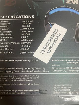 Ozeino ZW1 Gaming Headset