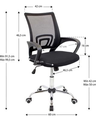 Silla de Oficina Ergonómica Negra