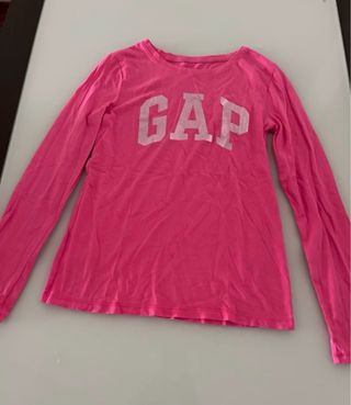 Camiseta Gap Manga Larga Rosa