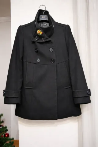 Abrigo paño mujer negro.Completamente nuevo.