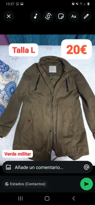 Chaqueta verde militar Talla L