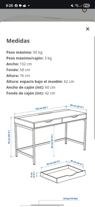 Escritorio Blanco Ikea Alex