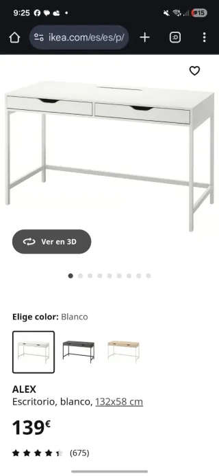Escritorio Blanco Ikea Alex
