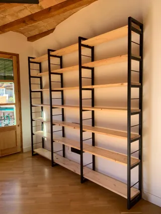 Librería estantería Industrial Madera y Metal