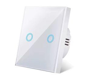 Panel de Interruptor táctil de cristal blanco temp