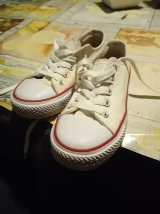 Zapatillas lona blancas niñ@