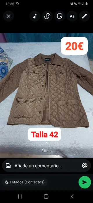 Chaqueta acolchada beige Talla 42