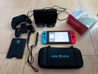 Nintendo Switch + 9 juegos + funda y accesorios