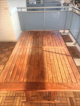 Mesa de jardín extensible  de madera