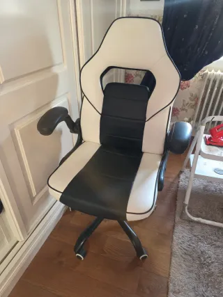 Silla polipiel escritorio negra y blanca