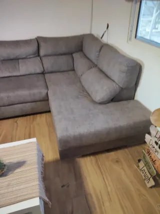 Sofá Chaiselongue Gris Extraíble