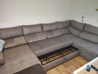 Sofá Chaiselongue Gris Extraíble