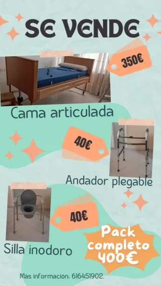 Cama geriátrica articulada