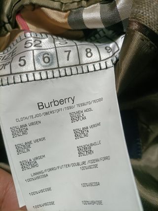 Americana Burberry Hombre Talla 52 Marrón