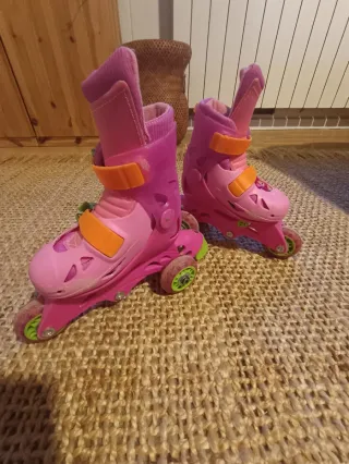 Patines 3 Ruedas Juguettos Rosa Talla Ajustable