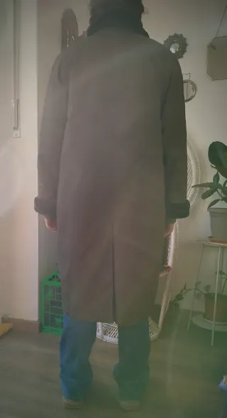 Cappotto trench vintage imbottito verde militare