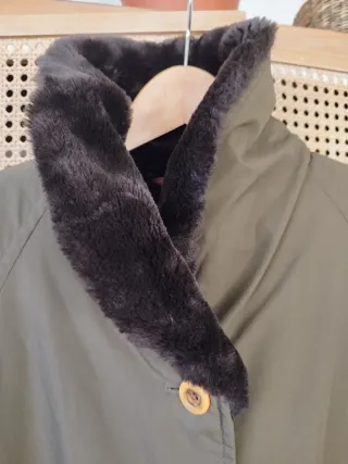 Cappotto trench vintage imbottito verde militare