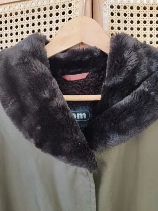 Cappotto trench vintage imbottito verde militare