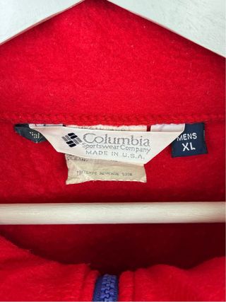Forro Polar Columbia Vintage 90s Oversize Rojo