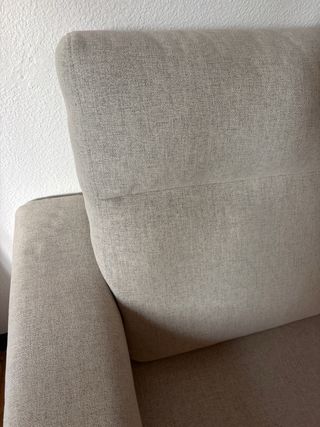 Sofá chaise longue beige tela