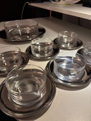 Set 6 coppette macedonia Gallingher vetro/metallo