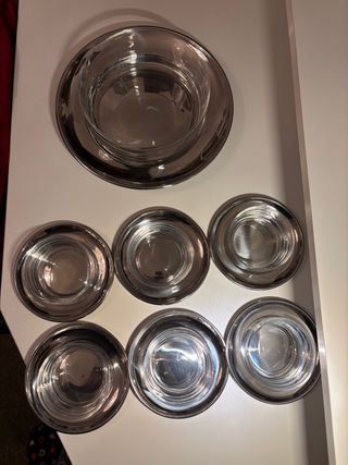 Set 6 coppette macedonia Gallingher vetro/metallo