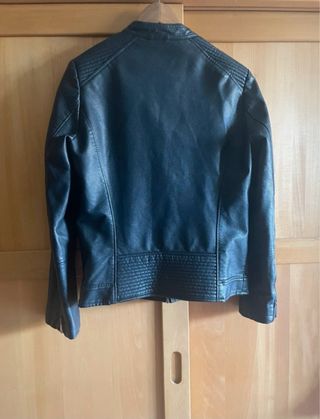 Giubbotto ecopelle blu notte