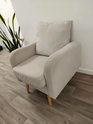 Sillón individual tela beige