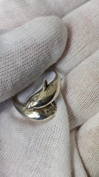Anillo Plata Diseño Delfines