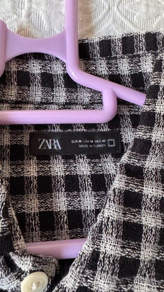 Camisa cuadros Zara Talla M