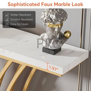 Tavolo consolle in marmo e metallo - Tribesigns