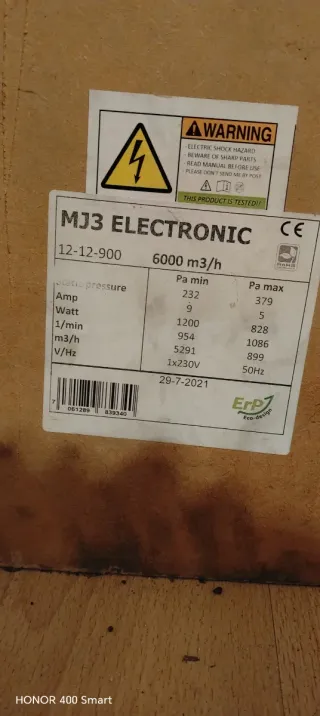 Extractor MJ3 Electronic 6000 m3/h