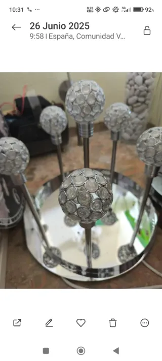 Lámpara de salón moderna cristal y metal