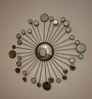 Espejo decorativo sol metal y cristal