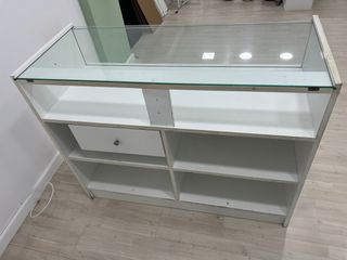 Mostrador Amplio con Cristal y Cajón Para Tienda