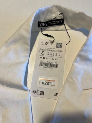 Chaleco blanco Zara Espalda Descubierta Talla S