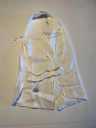 Chaleco blanco Zara Espalda Descubierta Talla S