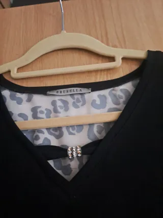 Blusa Brunela Leopardo y Negra Talla Única 46 tb
