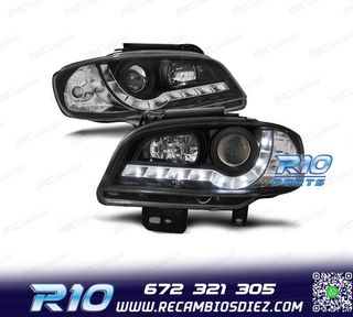 FAROS PARA SEAT IBIZA CORDOBA 6K2 99-02 LUZ DIURNA FONDO NEG