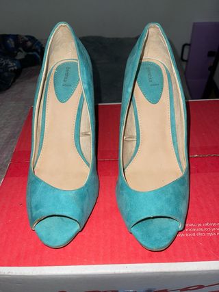 Zapatos de tacón Bershka turquesa