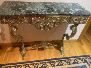 Consola Luis XV Bronce y Mármol